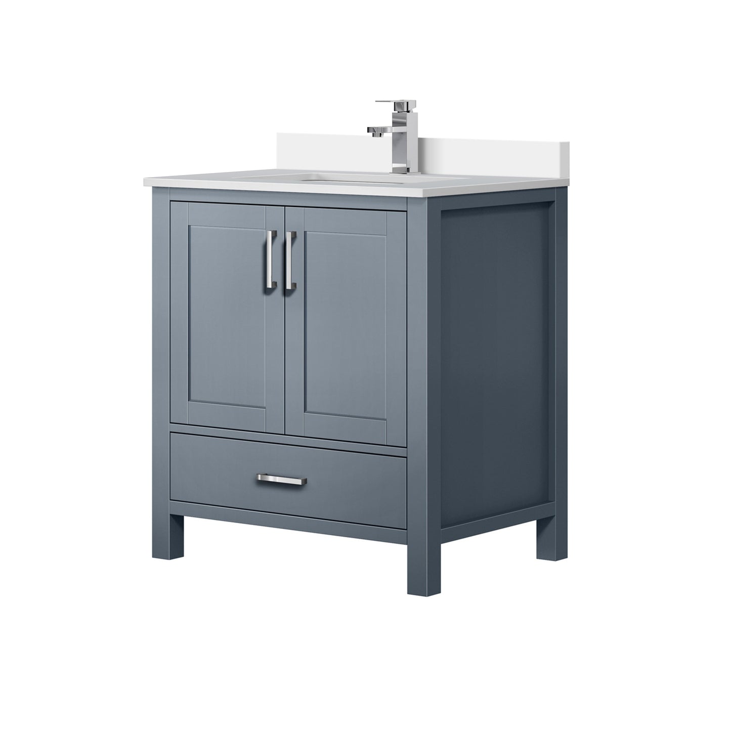 Lexora Jacques 30" Dark Grey Bathroom Vanity – Modern Solid Wood Freestanding Cabinet
