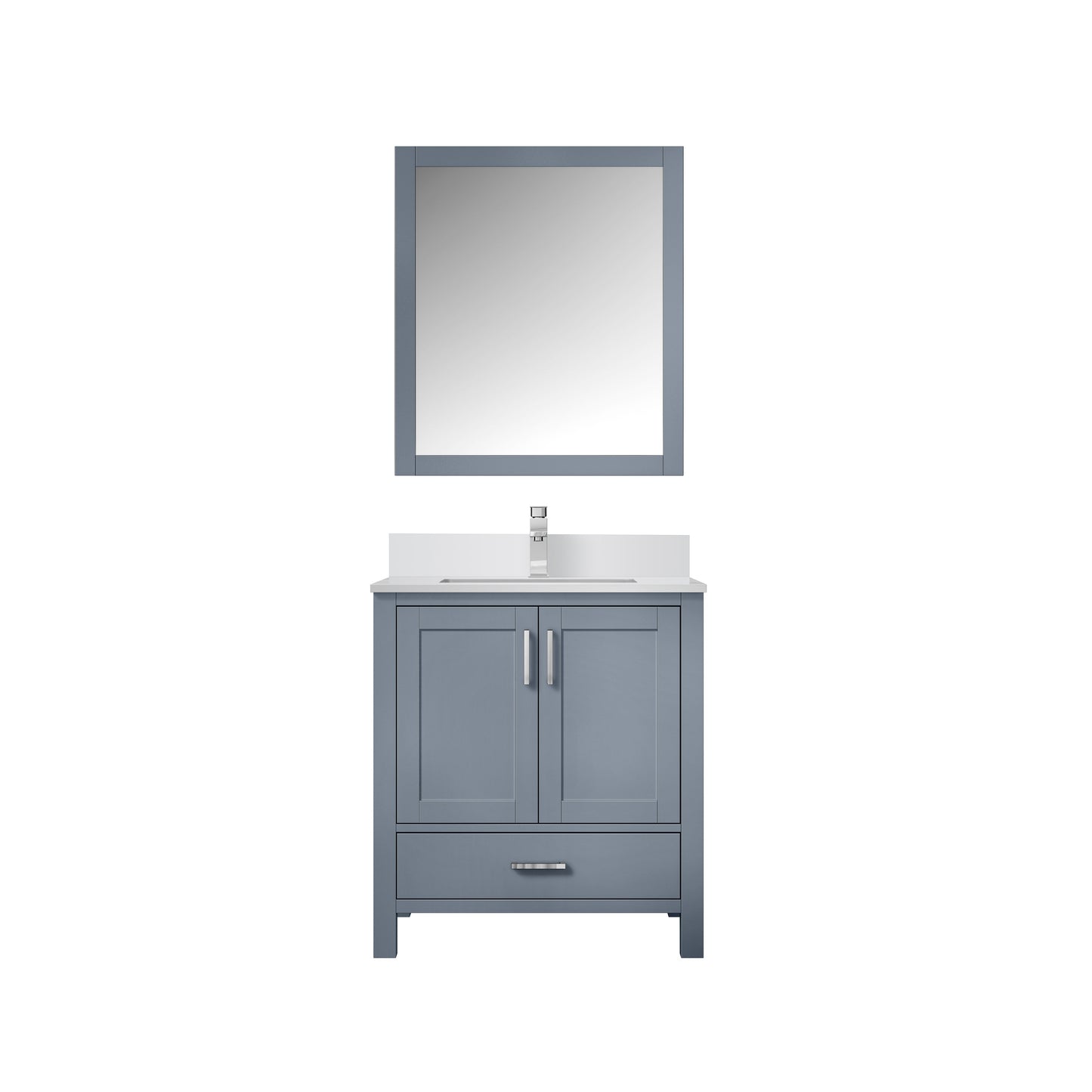 Lexora Jacques 30" Dark Grey Bathroom Vanity – Modern Solid Wood Freestanding Cabinet