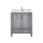 Lexora Jacques 30" Distressed Grey Bathroom Vanity – Solid Wood, Mid-Century Freestanding Storage Cabinet