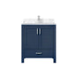 Lexora Jacques 30" Navy Blue Bathroom Vanity | Solid Wood Cabinet