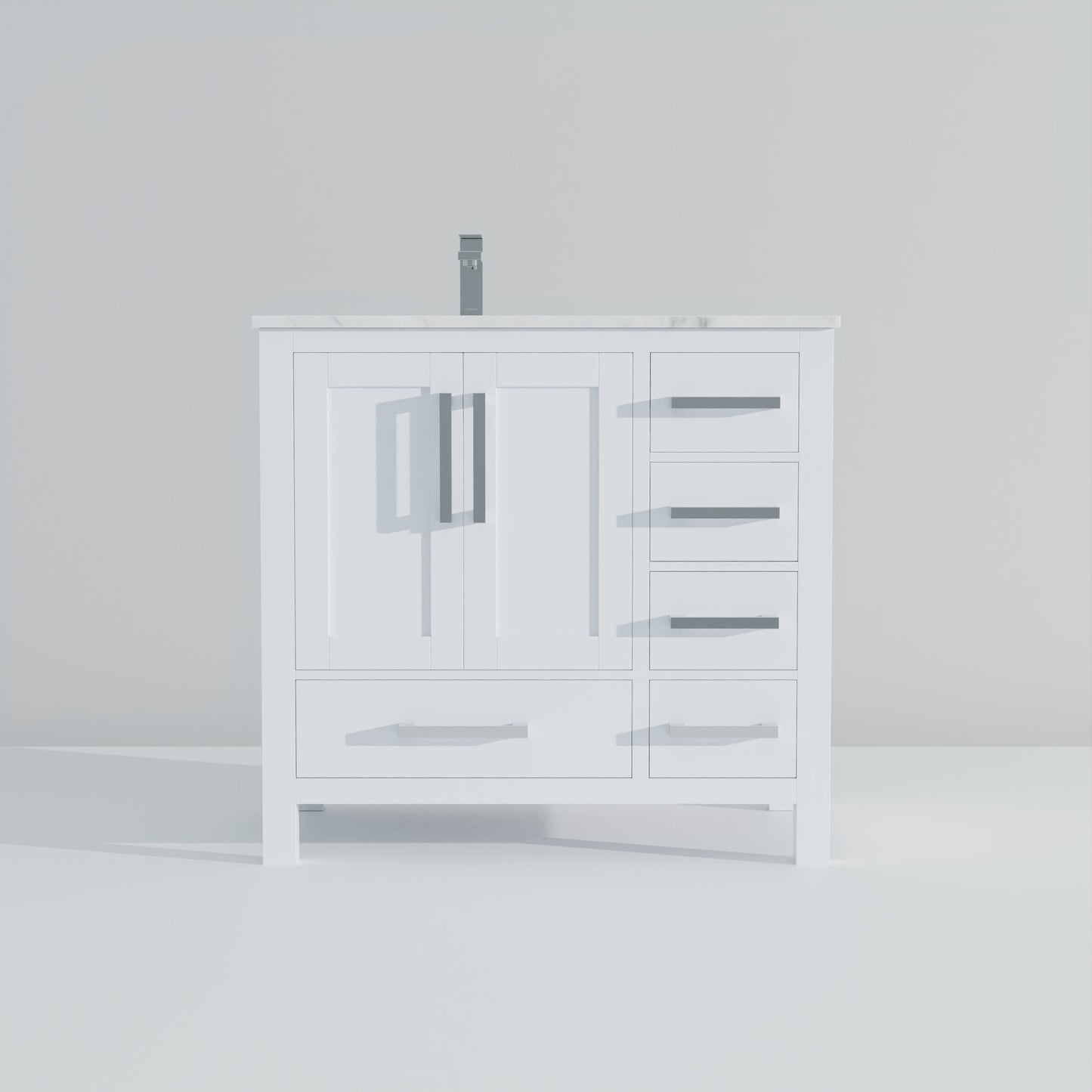 Jacques 36 in. W x 22 in. D Left Offset White Bath Vanity