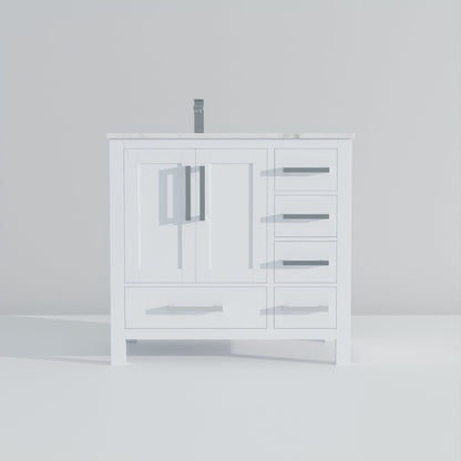 Jacques 36 in. W x 22 in. D Left Offset White Bath Vanity