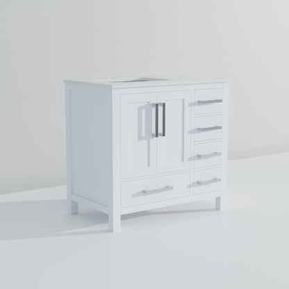 Jacques 36 in. W x 22 in. D Left Offset White Bath Vanity