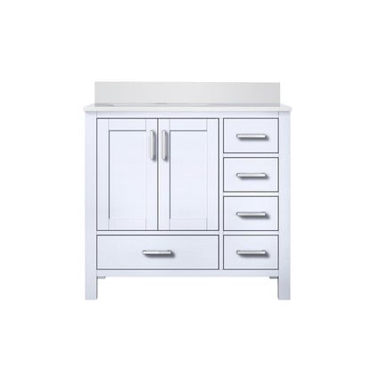 Jacques 36 in. W x 22 in. D Left Offset White Bath Vanity