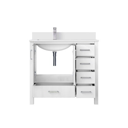 Jacques 36 in. W x 22 in. D Left Offset White Bath Vanity