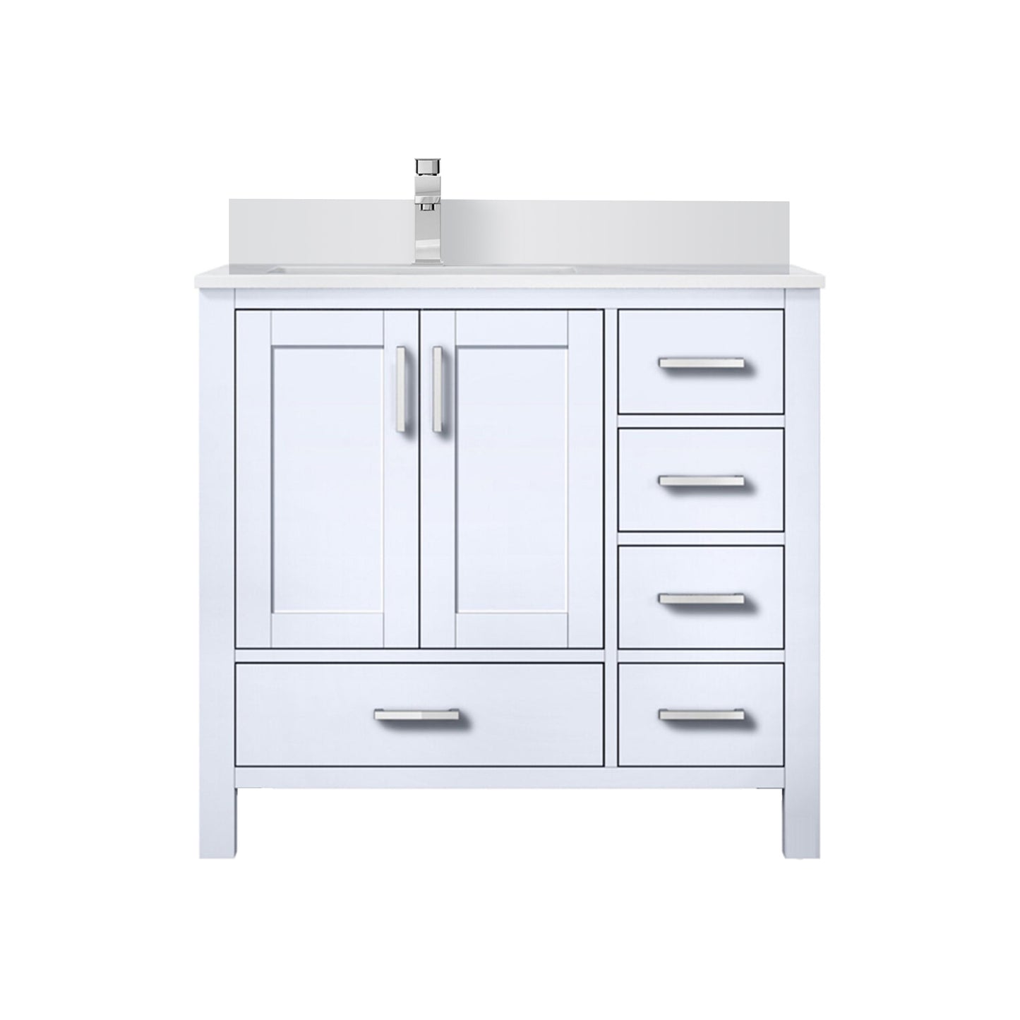 Jacques 36 in. W x 22 in. D Left Offset White Bath Vanity