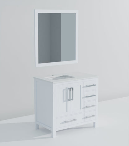 Jacques 36 in. W x 22 in. D Left Offset White Bath Vanity