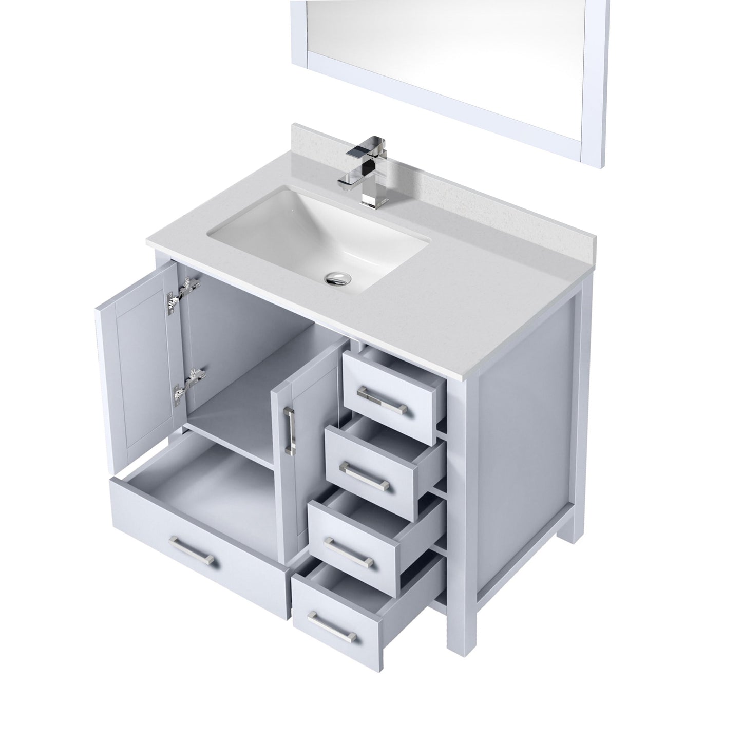 Jacques 36 in. W x 22 in. D Left Offset White Bath Vanity