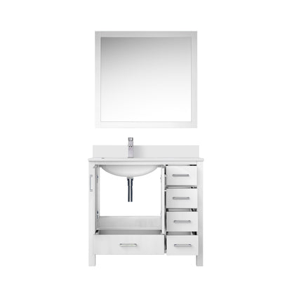 Jacques 36 in. W x 22 in. D Left Offset White Bath Vanity