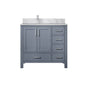 Lexora Jacques 36" Dark Grey Left-Offset Bathroom Vanity | Solid Wood