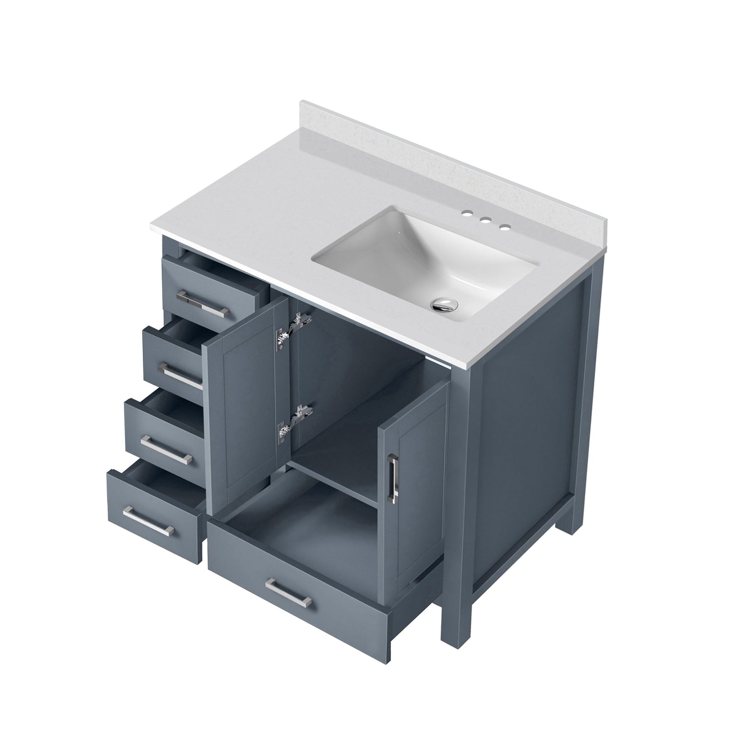 Jacques 36 in. W x 22 in. D Right Offset Dark Grey Bath Vanity