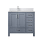 Lexora Jacques 36" Dark Grey Left-Offset Bathroom Vanity | Solid Wood