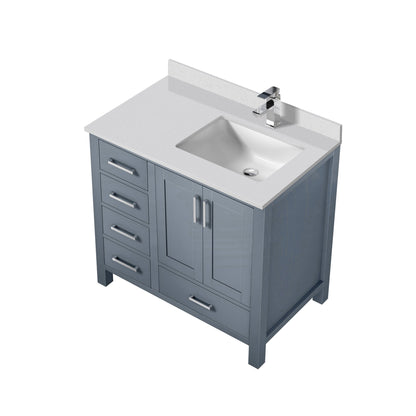 Jacques 36 in. W x 22 in. D Right Offset Dark Grey Bath Vanity