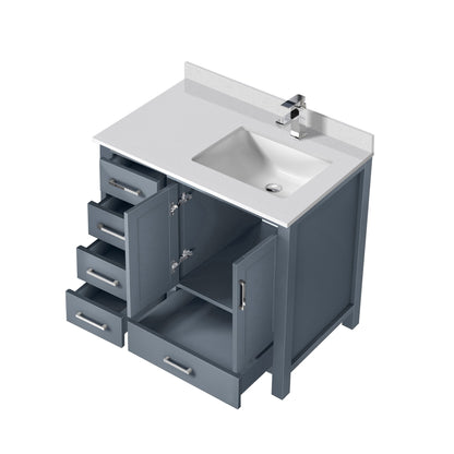 Jacques 36 in. W x 22 in. D Right Offset Dark Grey Bath Vanity