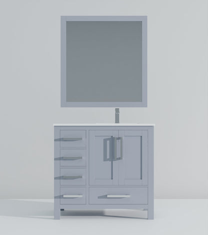 Jacques 36 in. W x 22 in. D Right Offset Dark Grey Bath Vanity