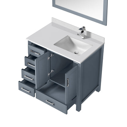 Jacques 36 in. W x 22 in. D Right Offset Dark Grey Bath Vanity
