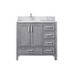 Lexora Jacques 36" Distressed Grey Left-Offset Bathroom Vanity