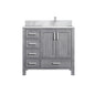 Jacques 36 in. W x 22 in. D Right Offset Distressed Grey Bath Vanity