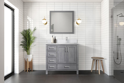 Jacques 36 in. W x 22 in. D Right Offset Distressed Grey Bath Vanity