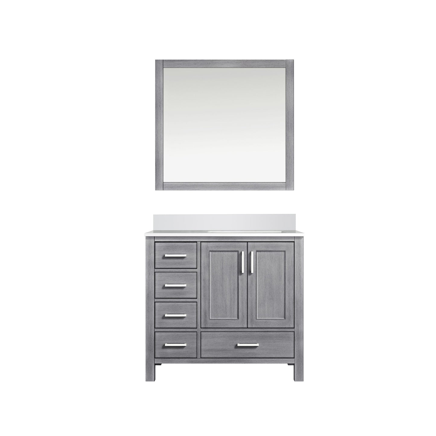 Jacques 36 in. W x 22 in. D Right Offset Distressed Grey Bath Vanity