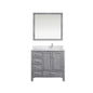 Jacques 36 in. W x 22 in. D Right Offset Distressed Grey Bath Vanity