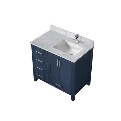 Jacques 36 in. W x 22 in. D Right Offset Navy Blue Bath Vanity