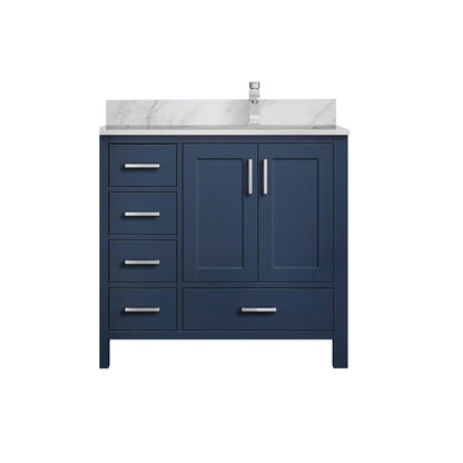 Jacques 36 in. W x 22 in. D Right Offset Navy Blue Bath Vanity