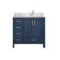 Jacques 36 in. W x 22 in. D Right Offset Navy Blue Bath Vanity