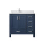 Lexora Jacques 36" Navy Blue Left-Offset Bathroom Vanity