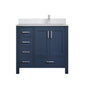 Jacques 36 in. W x 22 in. D Right Offset Navy Blue Bath Vanity