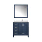 Jacques 36 in. W x 22 in. D Right Offset Navy Blue Bath Vanity