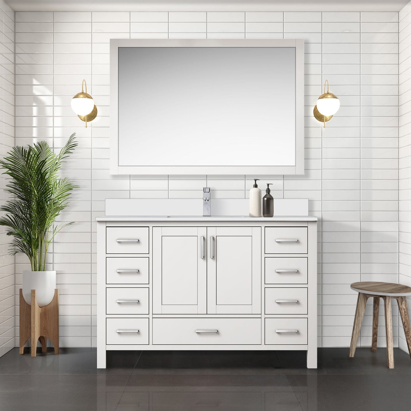 Jacques 48 in. W x 22 in. D White Bath Vanity