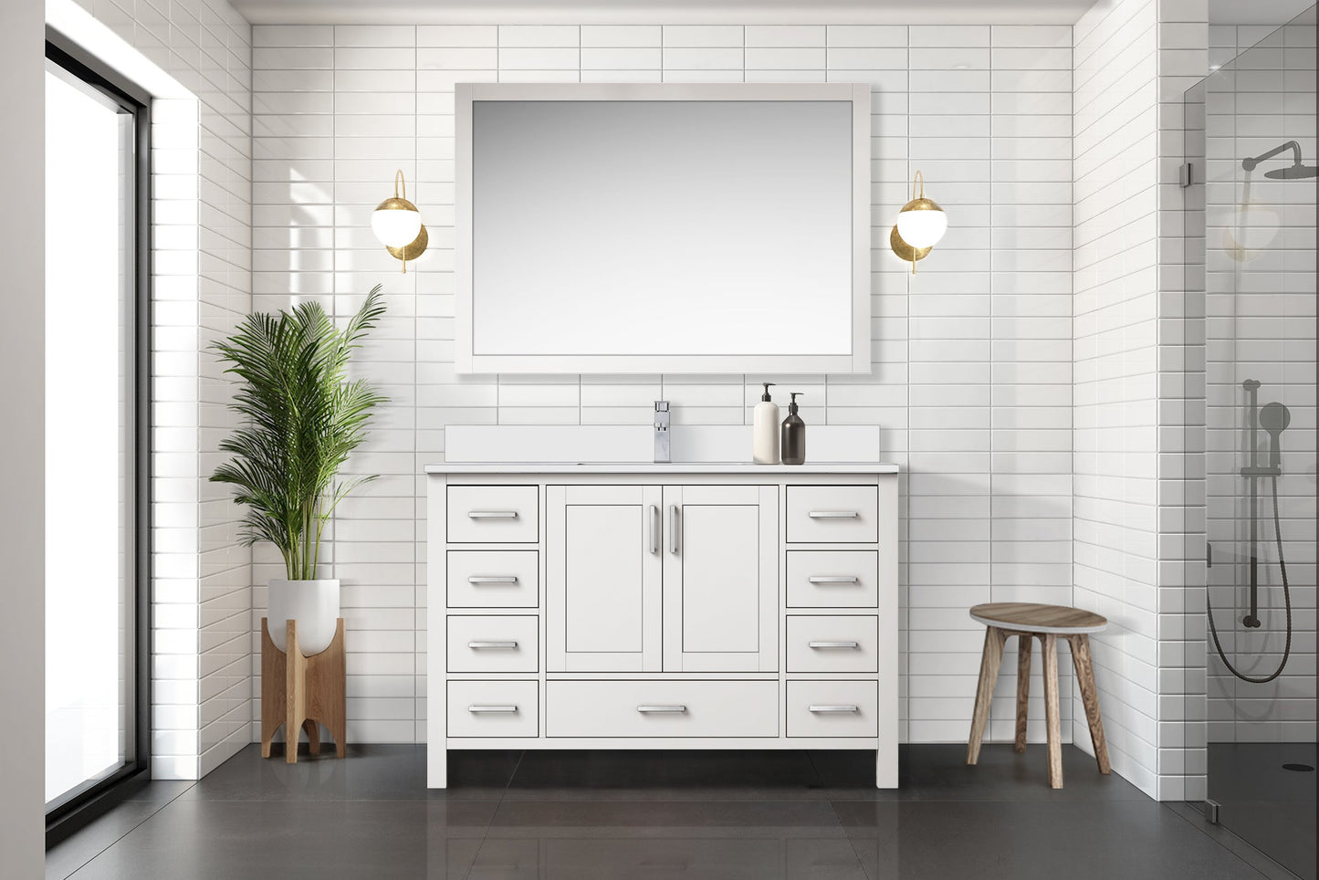 Jacques 48 in. W x 22 in. D White Bath Vanity