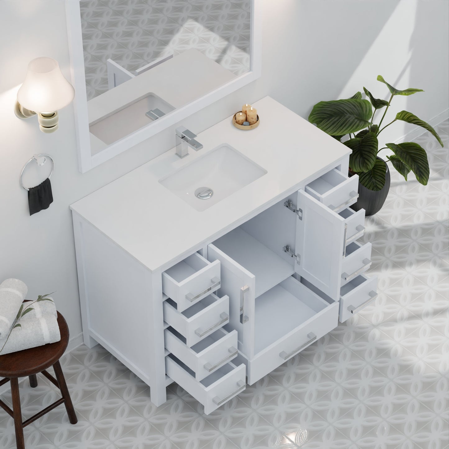 Jacques 48 in. W x 22 in. D White Bath Vanity