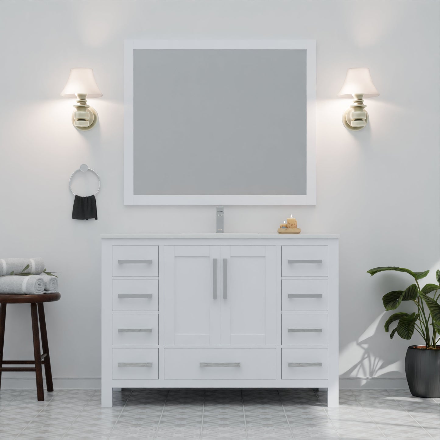 Jacques 48 in. W x 22 in. D White Bath Vanity