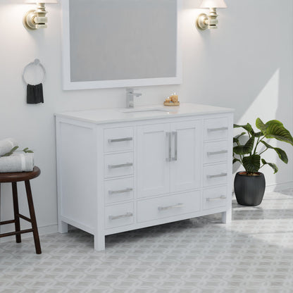 Jacques 48 in. W x 22 in. D White Bath Vanity