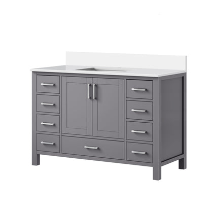 Jacques 48 in. W x 22 in. D Dark Grey Bath Vanity and Cultured Marble Top
