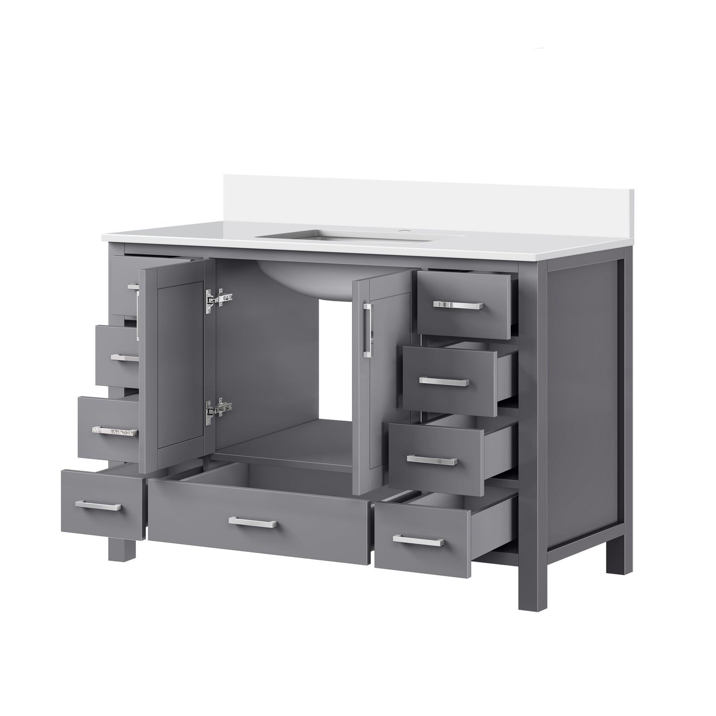 Jacques 48 in. W x 22 in. D Dark Grey Bath Vanity and Cultured Marble Top