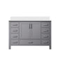 Jacques 48 in. W x 22 in. D Dark Grey Bath Vanity and Cultured Marble Top