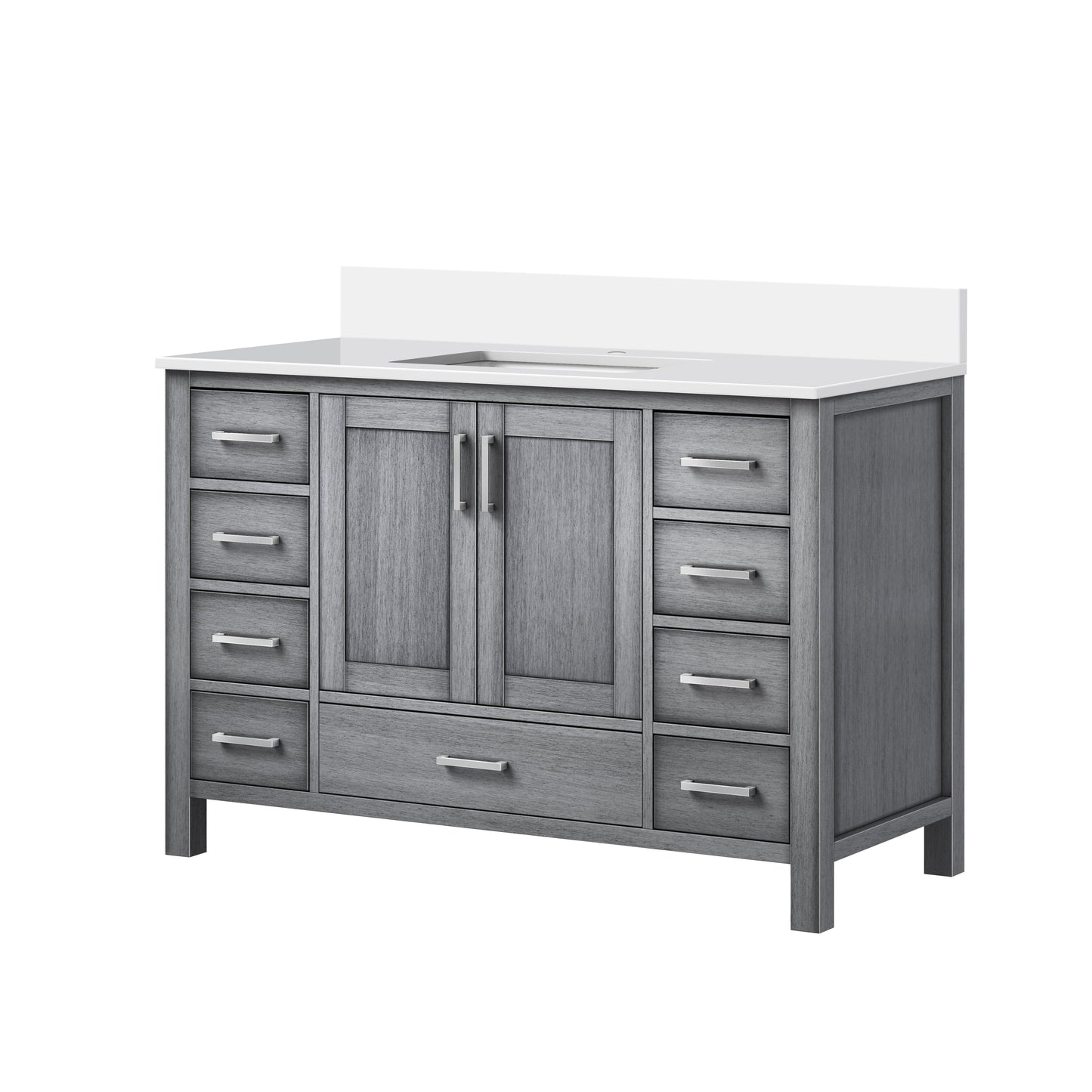 Jacques 48 in. W x 22 in. D Distressed Grey Bath Vanity and Cultured Marble Top
