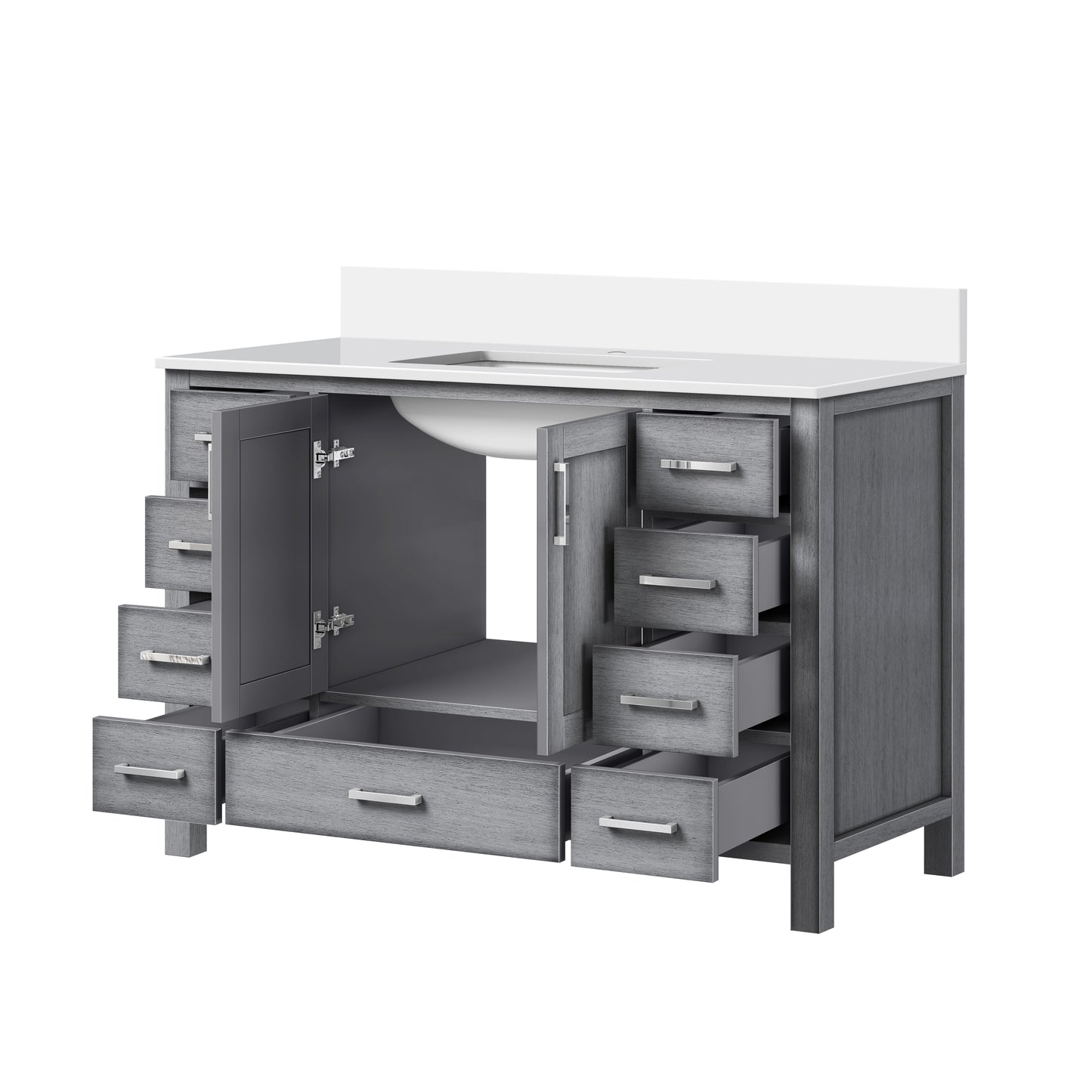 Jacques 48 in. W x 22 in. D Distressed Grey Bath Vanity and Cultured Marble Top