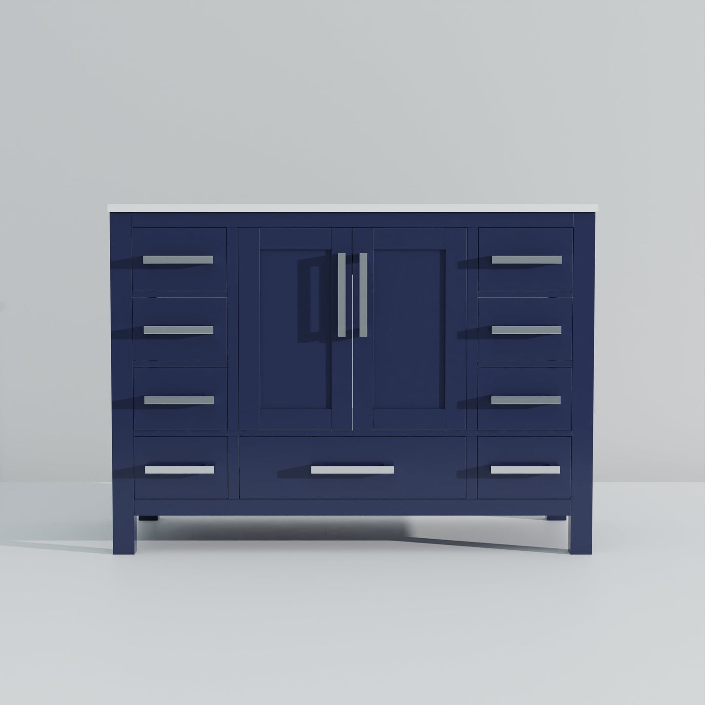Jacques 48 in. W x 22 in. D Navy Blue Bath Vanity and Cultured Marble Top