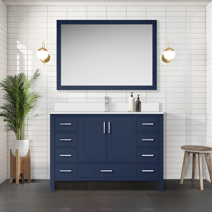 Jacques 48 in. W x 22 in. D Navy Blue Bath Vanity and Cultured Marble Top