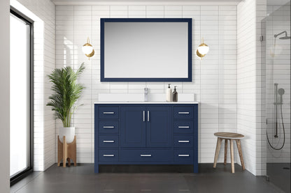 Jacques 48 in. W x 22 in. D Navy Blue Bath Vanity and Cultured Marble Top