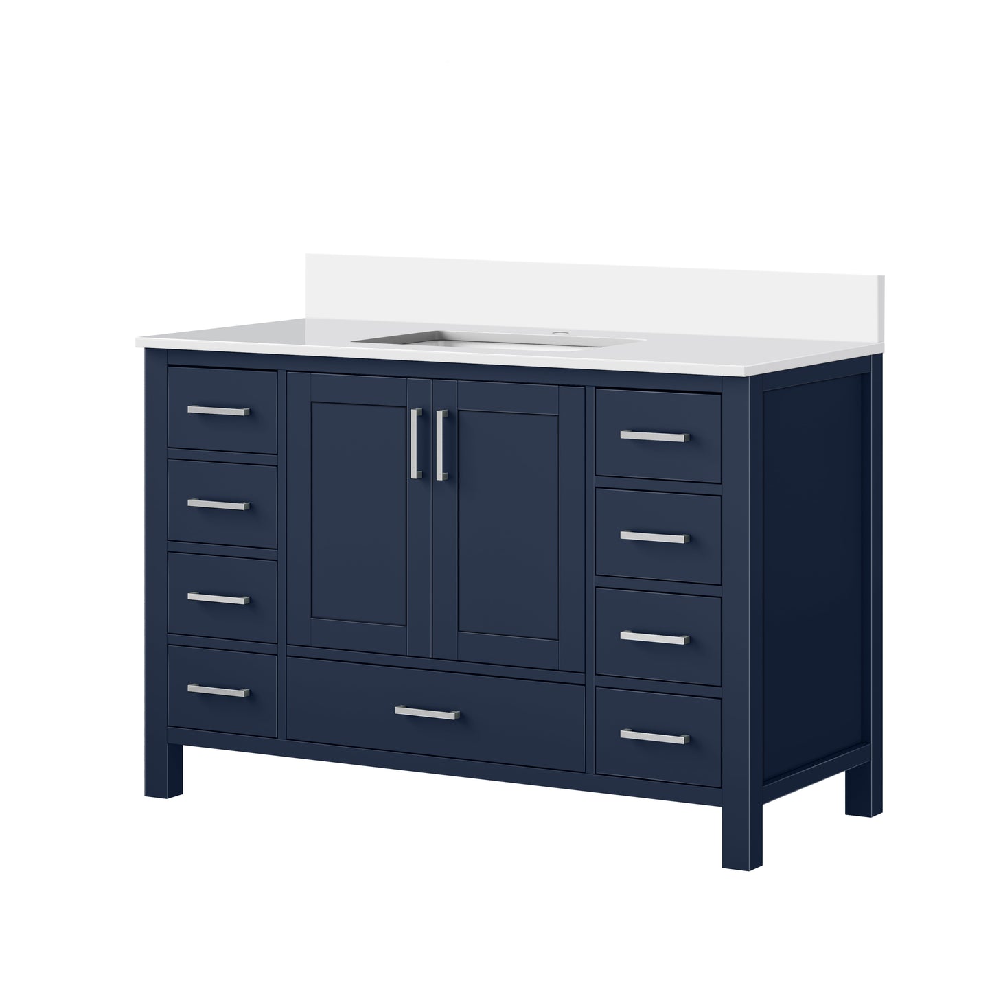 Jacques 48 in. W x 22 in. D Navy Blue Bath Vanity and Cultured Marble Top