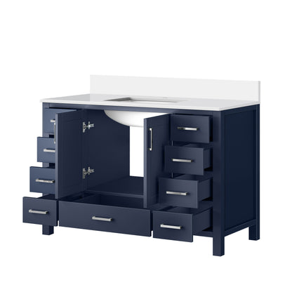 Jacques 48 in. W x 22 in. D Navy Blue Bath Vanity and Cultured Marble Top