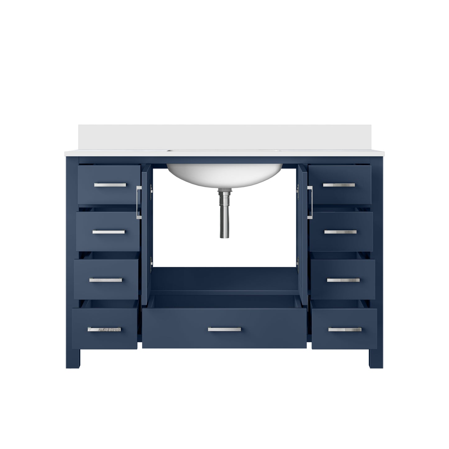 Jacques 48 in. W x 22 in. D Navy Blue Bath Vanity and Cultured Marble Top
