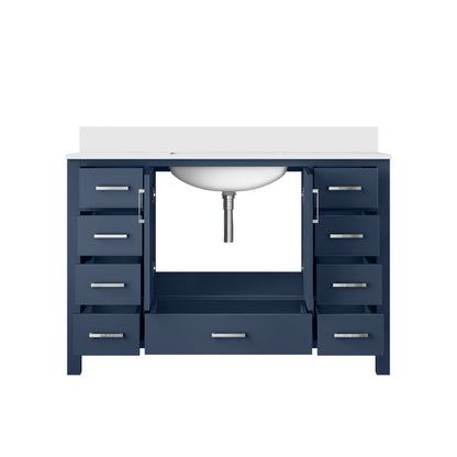 Jacques 48 in. W x 22 in. D Navy Blue Bath Vanity and Cultured Marble Top