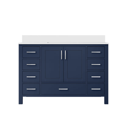 Jacques 48 in. W x 22 in. D Navy Blue Bath Vanity and Cultured Marble Top