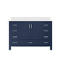 Jacques 48 in. W x 22 in. D Navy Blue Bath Vanity and Cultured Marble Top